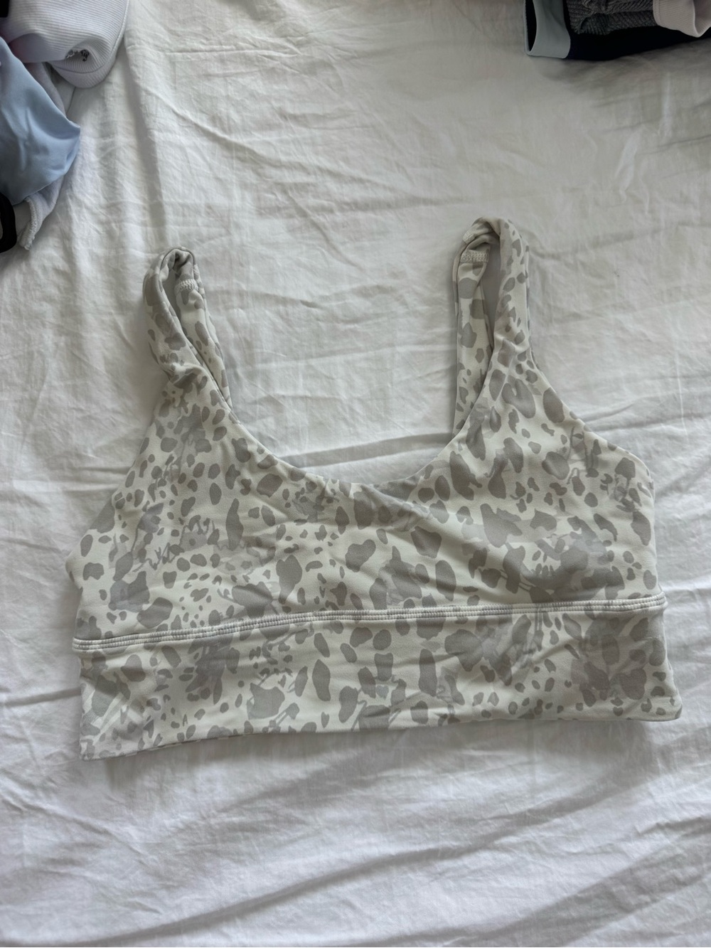 lululemon athletica Light Gray Leopard-Print Sports Bra